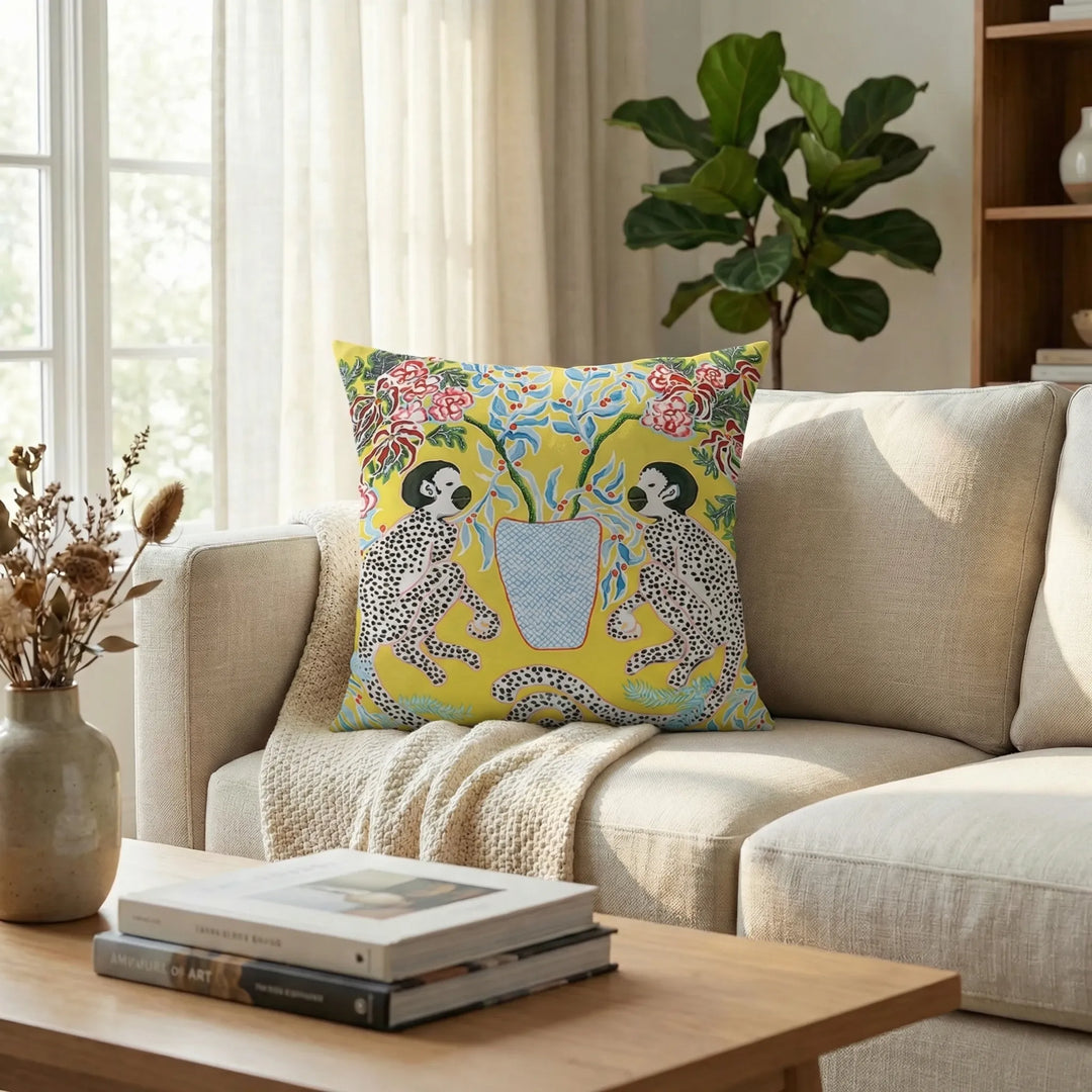 Textured patterned accent pillow cover. Stylish decorative cushion for a chic home interior.