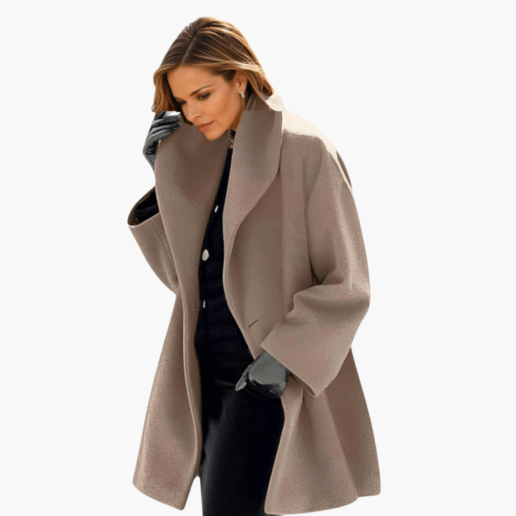 Versatile women's everyday jacket. Stylish wide collar, long sleeves. Great for chic autumn & spring outfits.