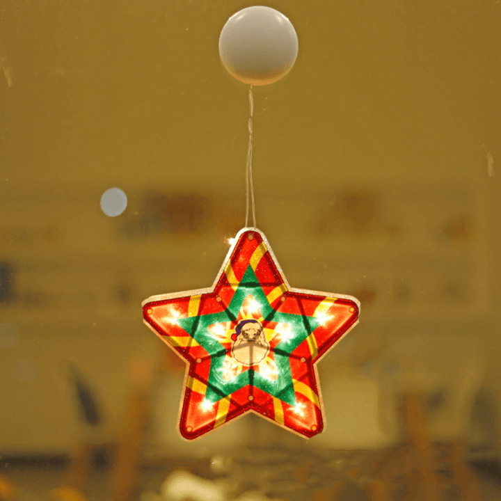 Detailed view of the LED bulbs within a Christmas Window Suction Cup Light, energy-efficient illumination