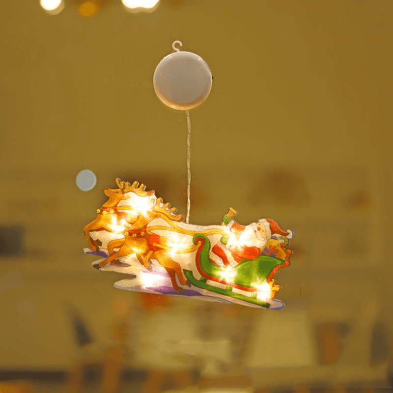 Christmas LED light shaped like a gingerbread man, using a suction cup for window display, delightful holiday accent