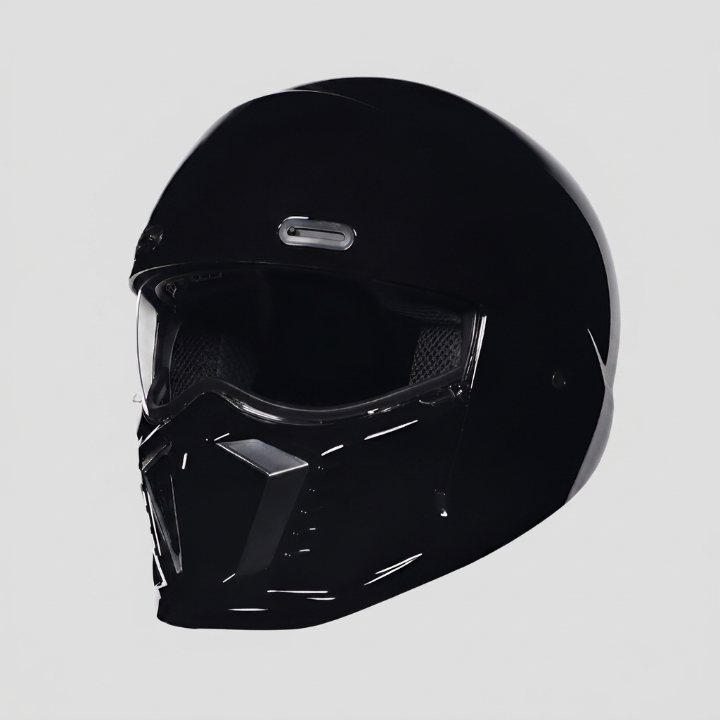 Men's & women's classic motorcycle helmet in matte black. DOT/ECE certified for reliable rider safety.