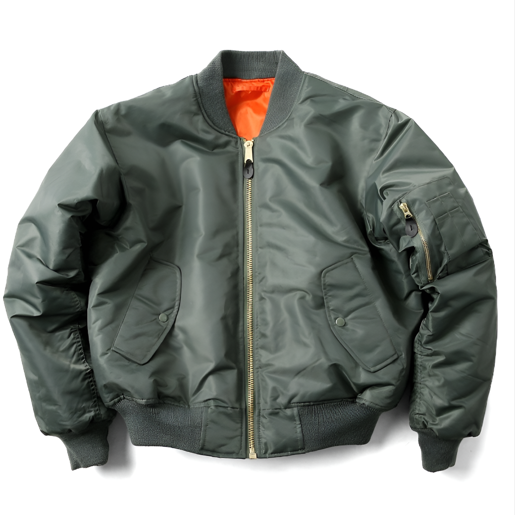Unisex classic bomber jacket with versatile style. Ideal casual zip-up outerwear for men & women, all-season wear.