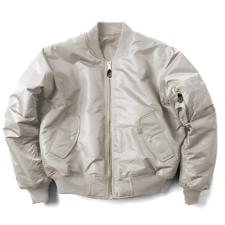 Transitional classic bomber jacket for men & women. Stylish all-season outerwear, perfect for everyday casual wear.