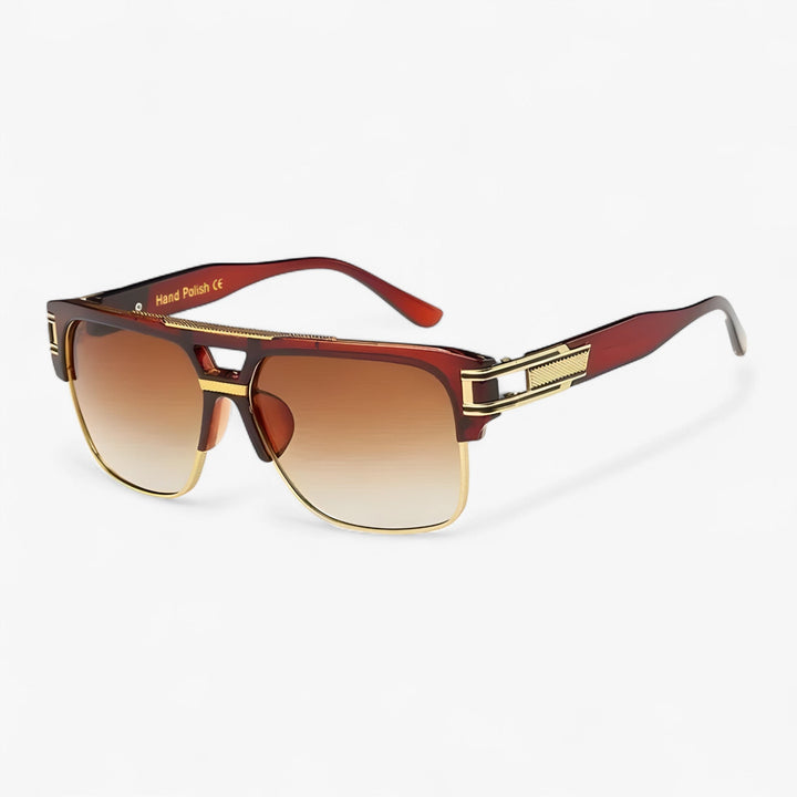 Lightweight classic square sunglasses with mirrored lenses, ideal for glare protection.