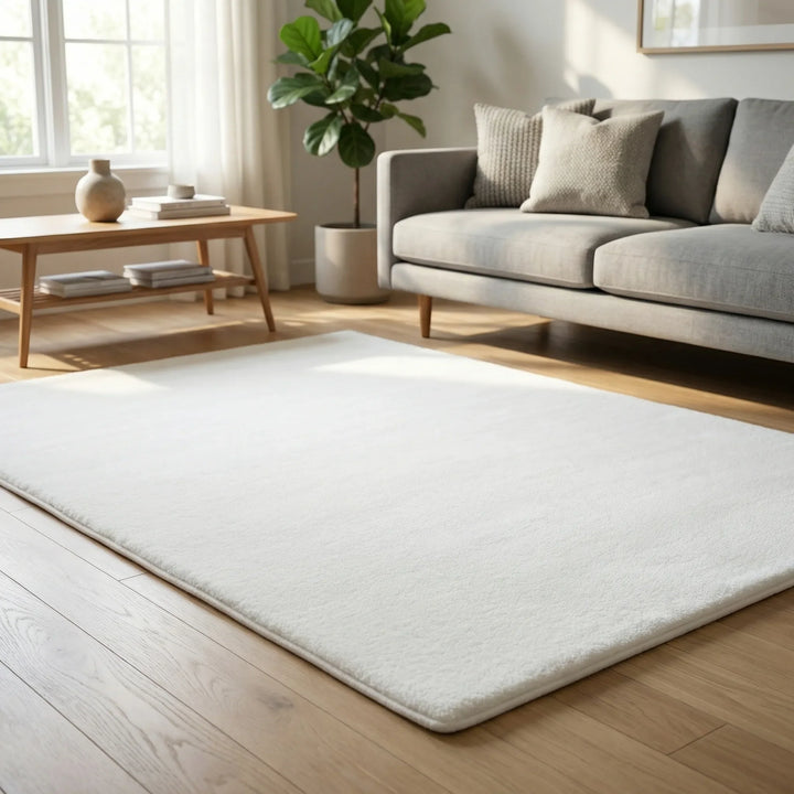 Elegant Flowique statement area rug showcasing its unique wavy design and plush, soft texture for home decor.