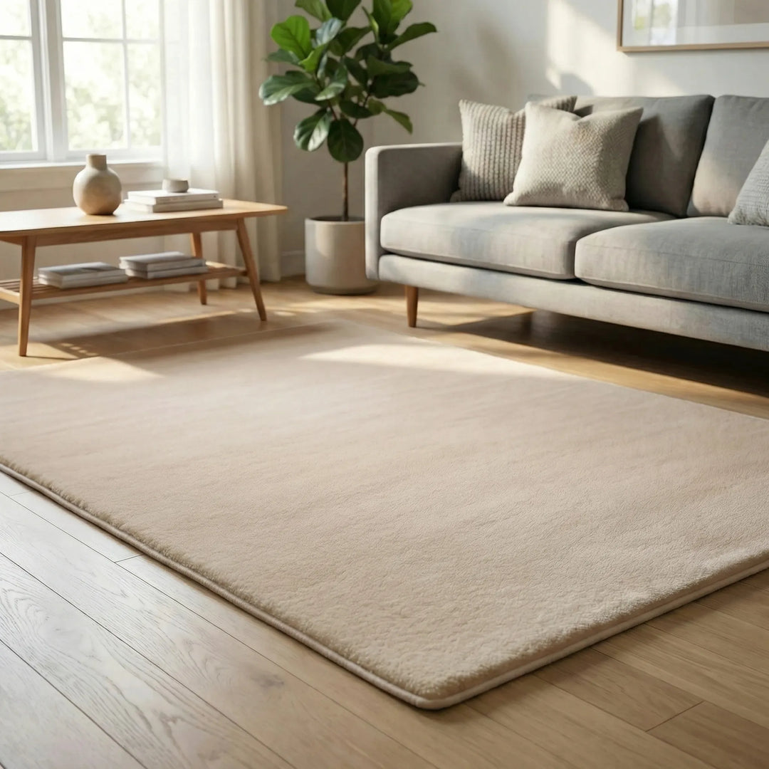 Stylish modern area rug with Flowique waves. Extra thick and soft, a durable, non-slip floor mat for any home.