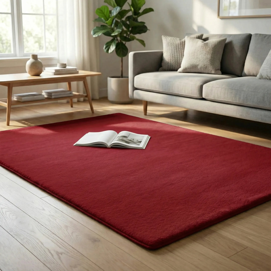 Luxurious soft plush area rug, extra thick for supreme comfort. Non-slip floor mat enhances any modern living space.
