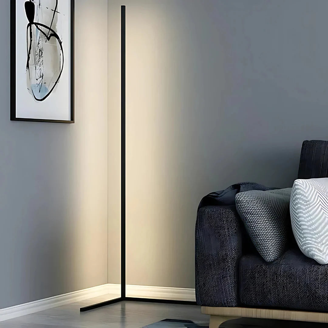 "Colorful adjustable floor lamp with remote, showcasing vibrant lighting and adjustable height, perfect for mood enhancement.