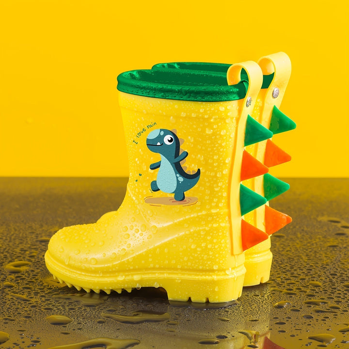 Toddler animal print wellies; waterproof & non-slip for kids' outdoor play and puddle jumping fun.