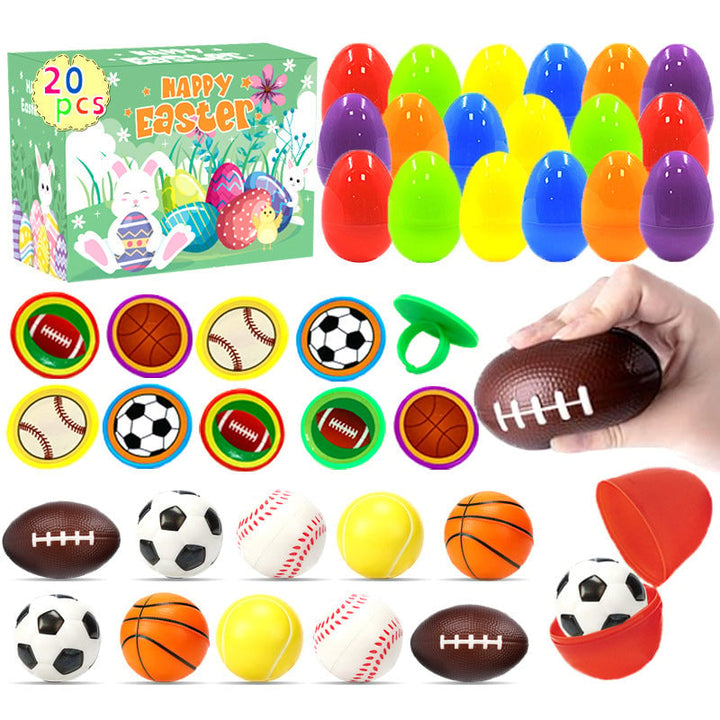 Kids' prefilled Easter eggs, a delightful combination of playtime toys and decorative stickers