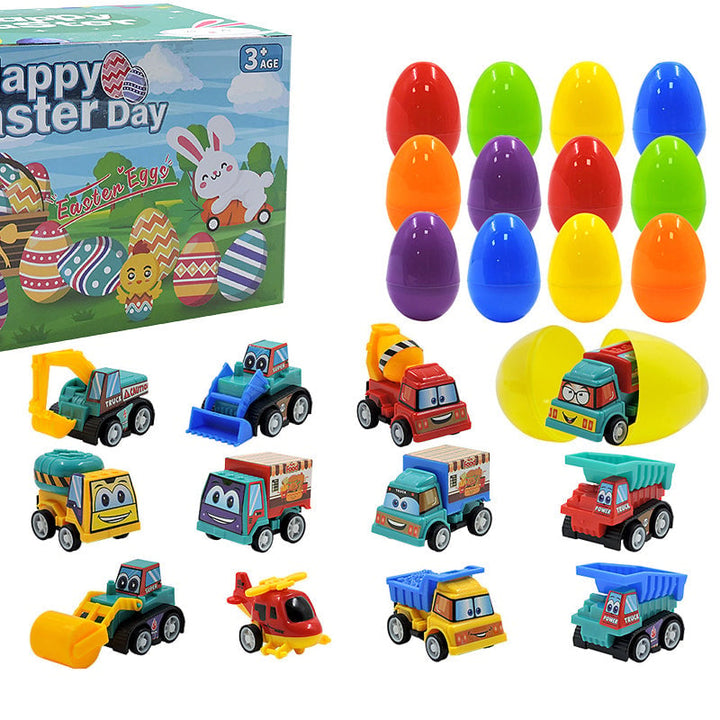 Colorful bounty: prefilled Easter eggs filled with exciting toys & stickers for toddlers & kids