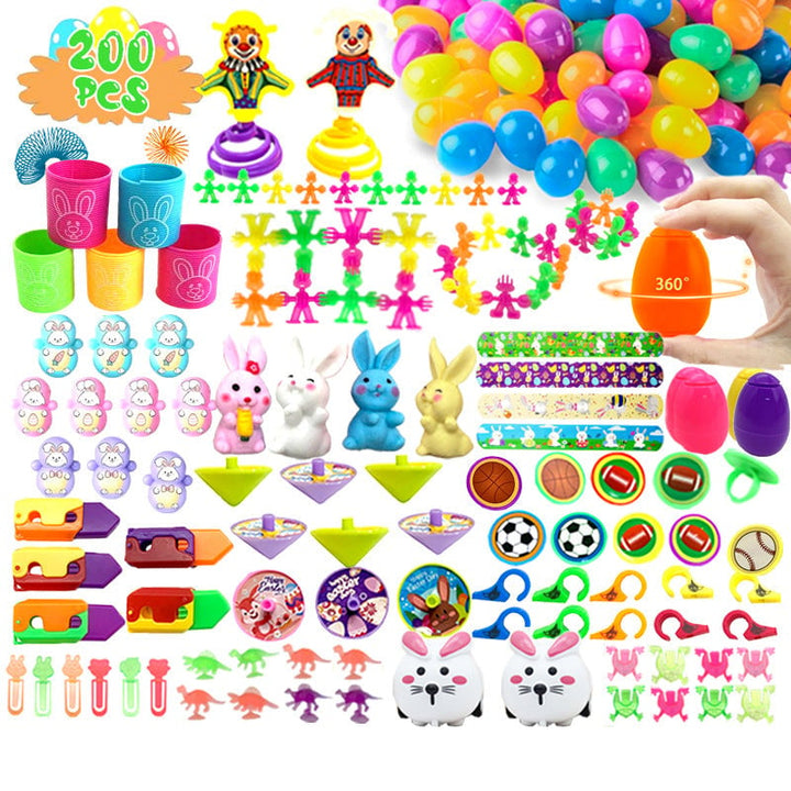 Vibrant selection of prefilled Easter eggs, a sure hit for any kids' party or egg hunt event