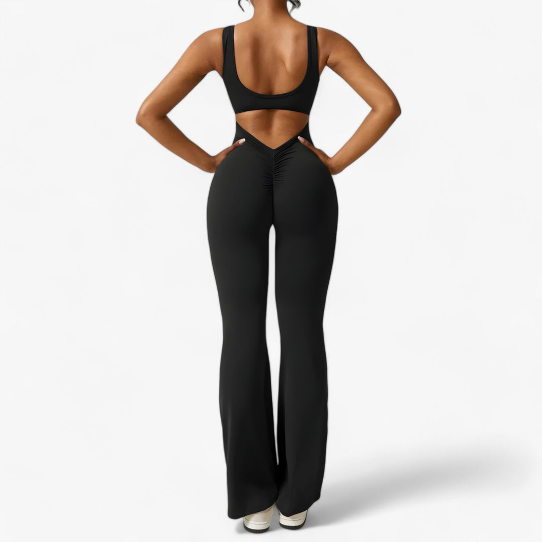 Printed women's Amélie jumpsuit, adding a fashionable pop to comfort.