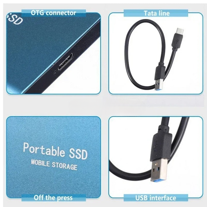 Solid-state 128GB portable SSD for lightning-fast external data storage and transfer via USB-C.