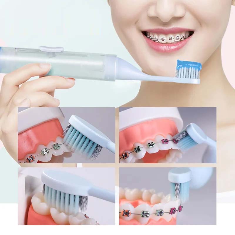 Portable 3-in-1 dental kit, green, a convenient gift for oral health enthusiasts