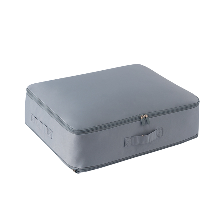 High-quality satin compression bag for duvets, offering a space-saving bedding organizer