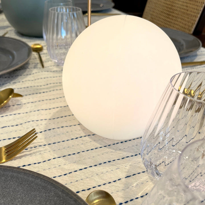 Cordless LED moon table lamp, orb shape, with 16 colors, portable, rechargeable, waterproof; perfect for home or outdoor use.