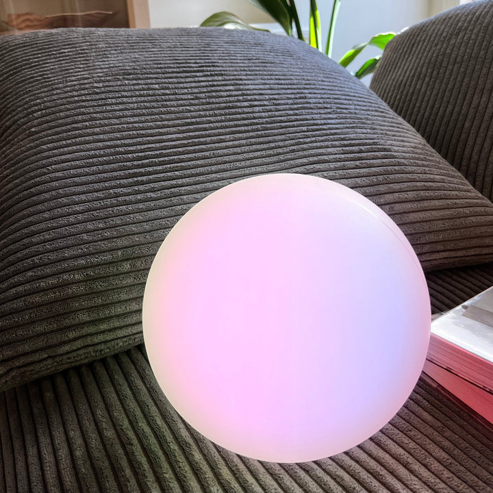 Cordless LED moon table lamp, orb shape, with 16 colors, portable, rechargeable, waterproof; perfect for home or outdoor use.