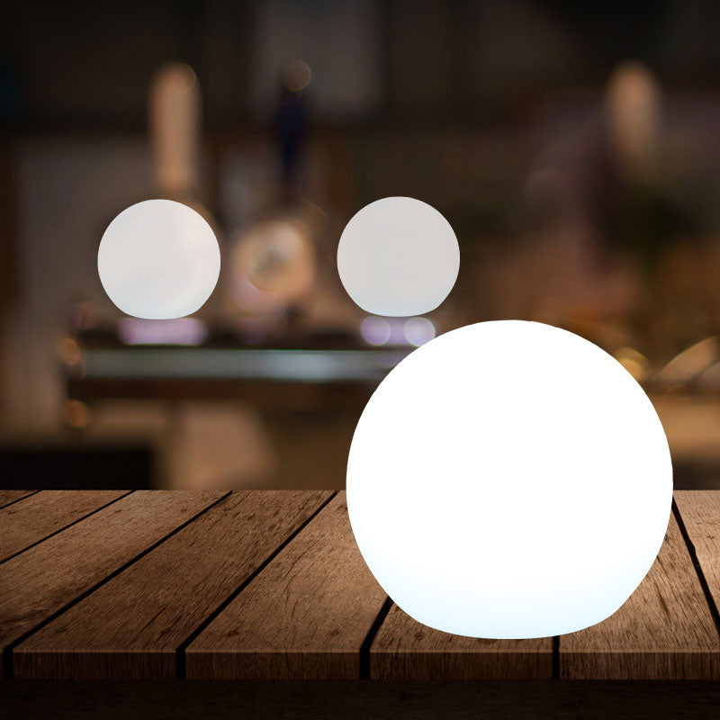 Cordless LED moon table lamp, orb shape, with 16 colors, portable, rechargeable, waterproof; perfect for home or outdoor use.
