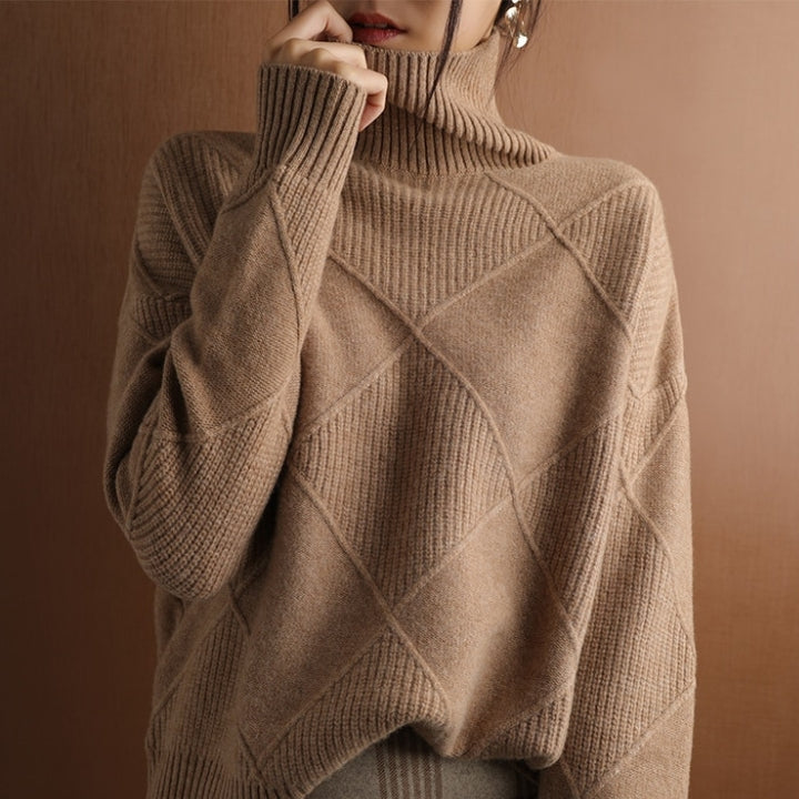 Essential women's cozy oversized ribbed knit sweater, great for fall fashion