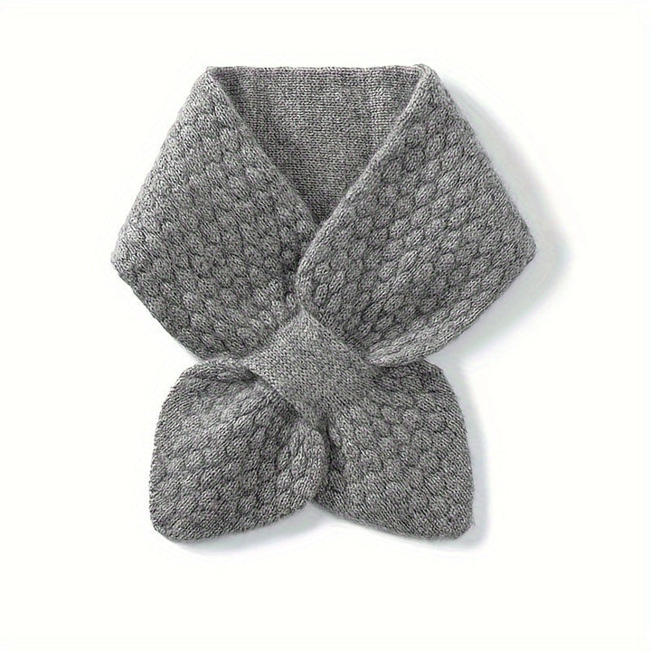 Warm knitted neck gaiter for women, ideal outdoor gear for cold weather comfort.