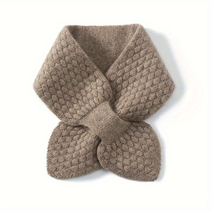 Fashionable women's knitted neck warmer, an essential for autumn & winter outfits.