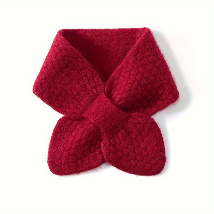 Comfortable women's knitted neck scarf, a cozy accessory for chilly days and outdoor gear.