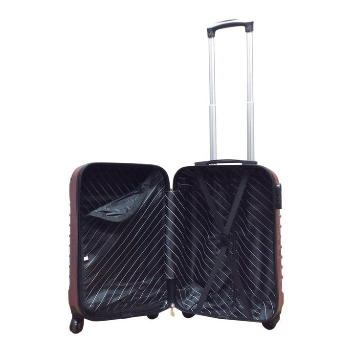 Stylish dark blue 2-piece ABS hardshell luggage set for vacation & business trips. Easy to maneuver.