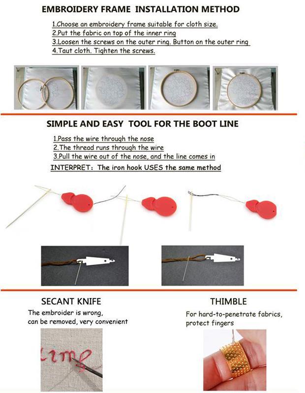 Set of different sized punch needles from the Magic Embroidery Pen kit, offering versatility in textile art