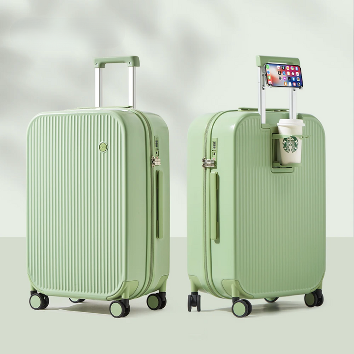 Smooth-gliding hardshell spinner luggage with 360° wheels for effortless travel, durable and convenient.