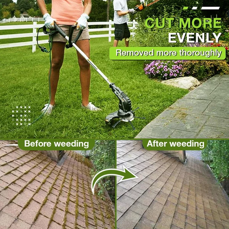 Garden tool: Steel wire trimmer head designed for powerful weed removal.