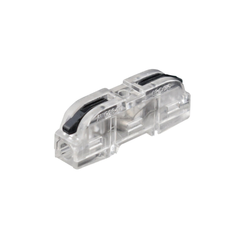 Side view of an electrical connector block, showcasing its sturdy design for reliable wire connections