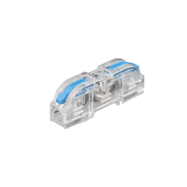 Packaging for electrical wire connector blocks, emphasizing 'Fast & Secure Connections'