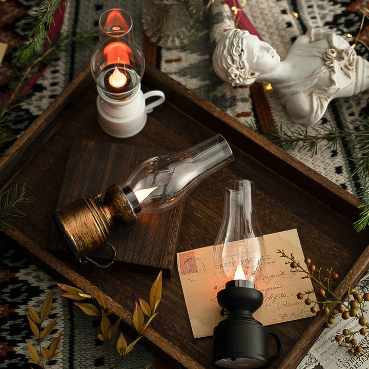 Electronic LED Oil Lamp for Ambiance, home decor, smokeless, battery operated
