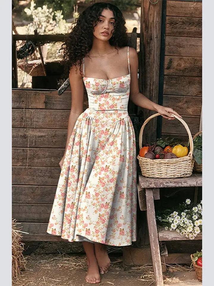 Elegant Amara women's pleated midi dress, perfect for galas, weddings, and formal events.