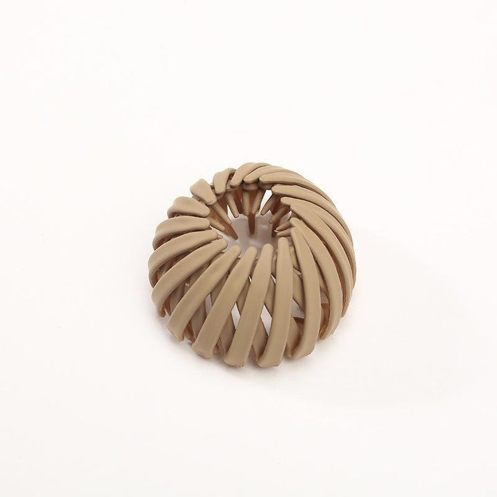 Resin women's hairpin in a neutral color, an instant elegant bun maker for various hair types