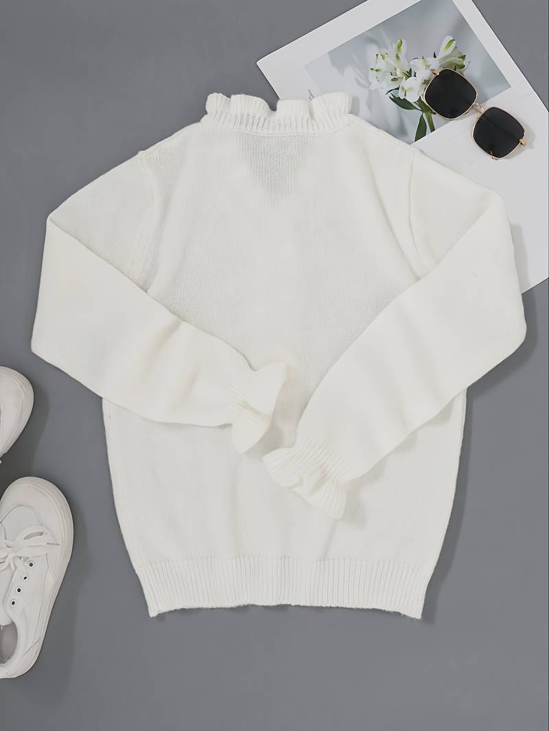Chic women's ruffle top featuring decorative buttons on the front, ideal for casual and fashion wear.