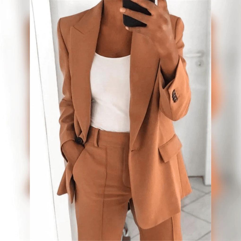 Formal women's 2-piece suit for special occasions. Polished blazer & trousers for an elegant look.