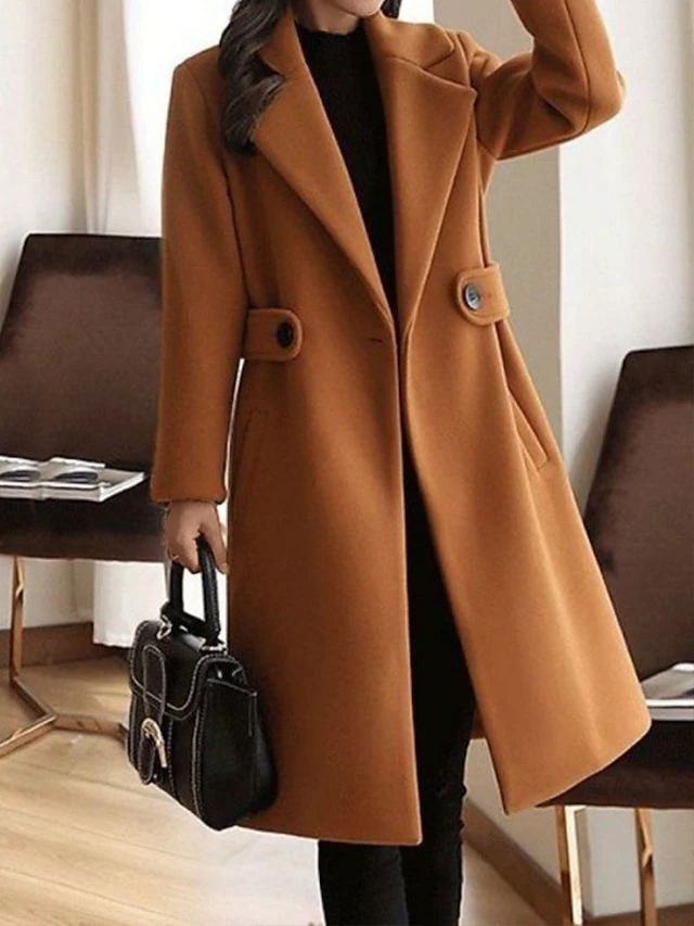Sophisticated women's red formal long sleeve belted winter coat, ideal for elegant occasions.