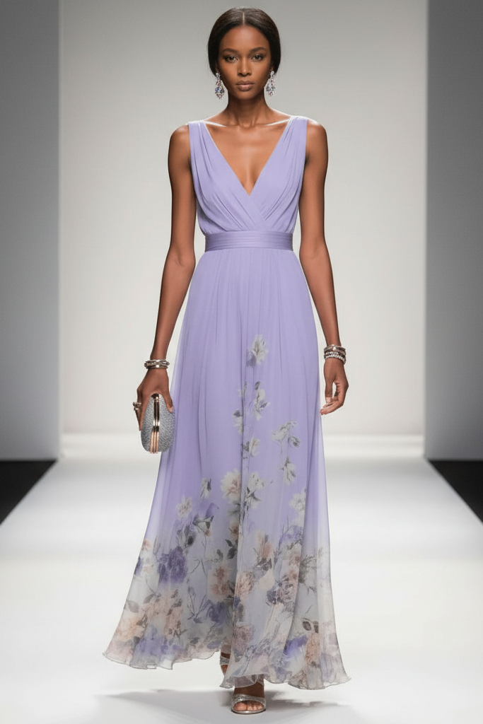Comfortable & elegant women's floral maxi dress, perfect flowy attire for summer parties & events.
