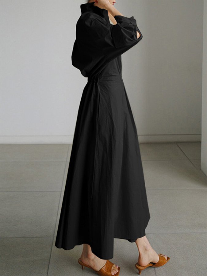 Effortless women's long flowy dress. Fashionable and comfortable for versatile everyday wear.