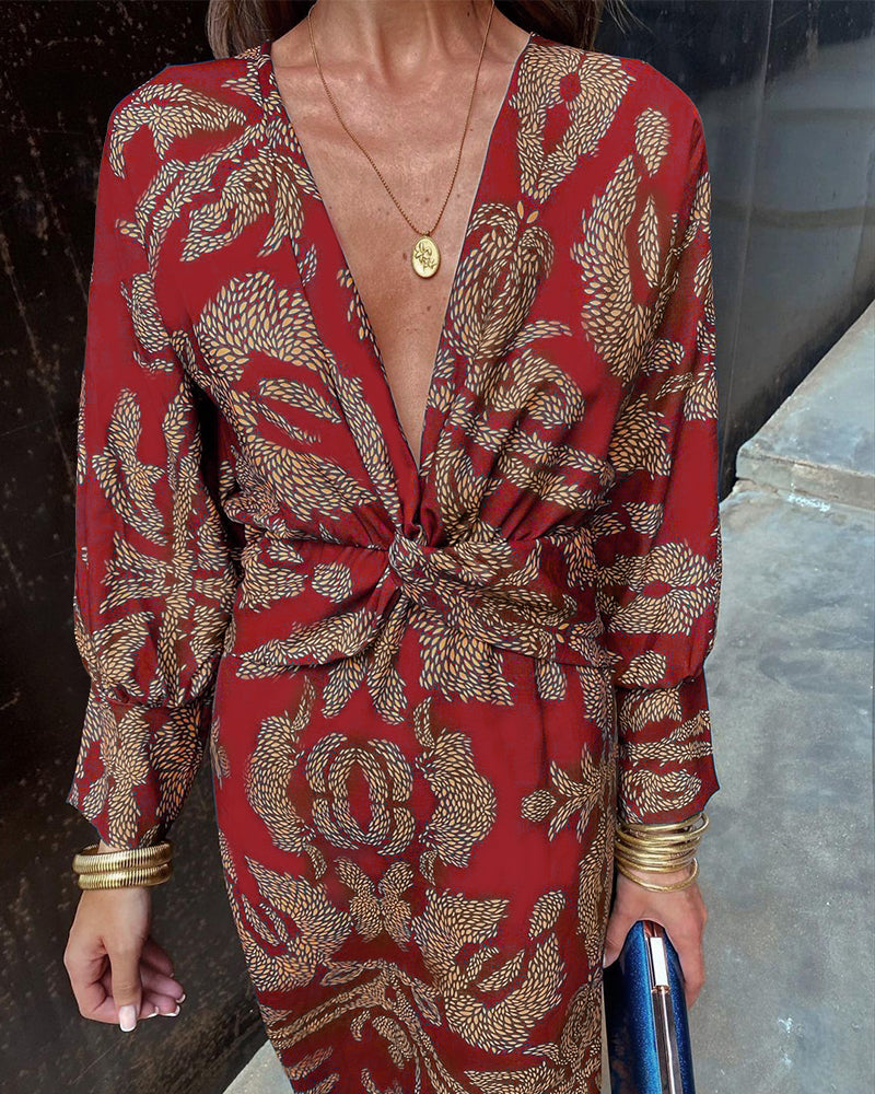 Flattering women's knot detail maxi dress, an elegant long dress for sophisticated events.