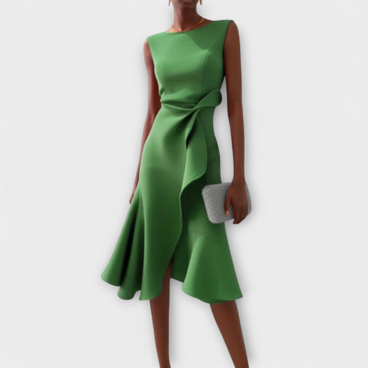 Stunning women's elegant midi dress, perfect for weddings, parties, and formal occasions.