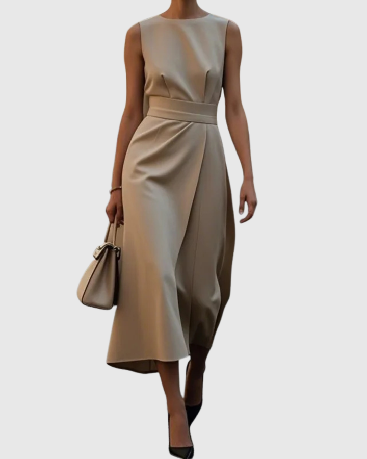 Sophisticated women's cocktail midi dress, a flattering design suitable for parties, office, or casual wear.