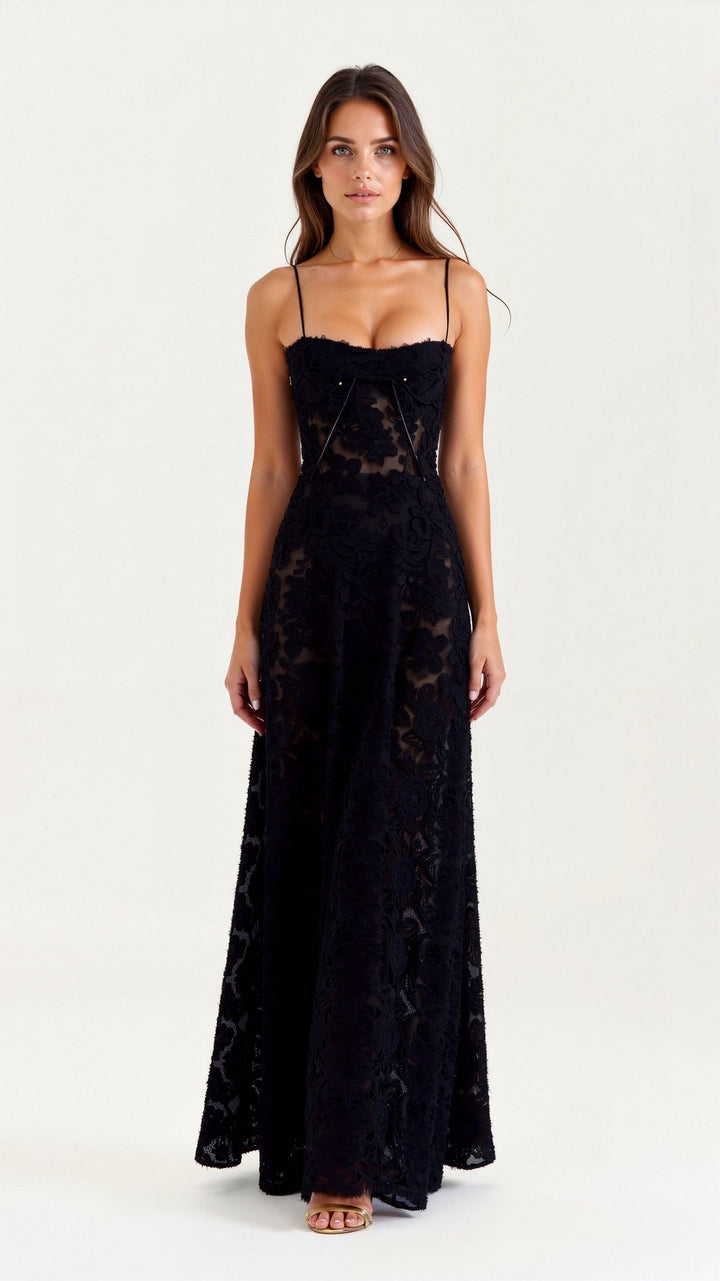 Classic women's slip maxi dress, offering elegant style for wedding and evening wear