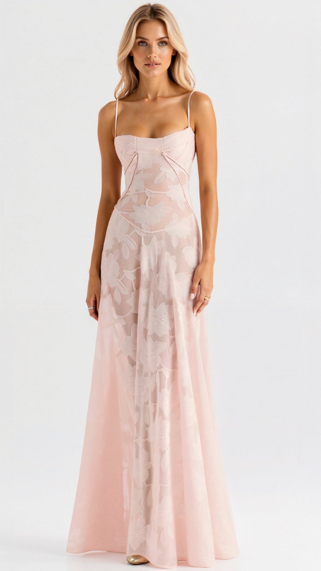 Full-length elegant slip maxi dress for women, suitable for wedding guest attire