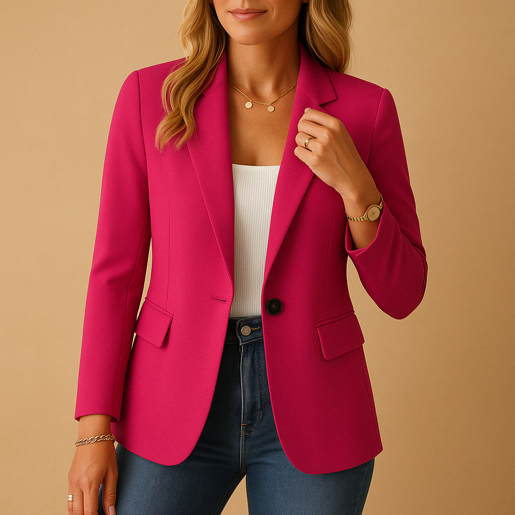Comfortable women's stretch blazer, tailored for versatile styling from office to formal occasions.