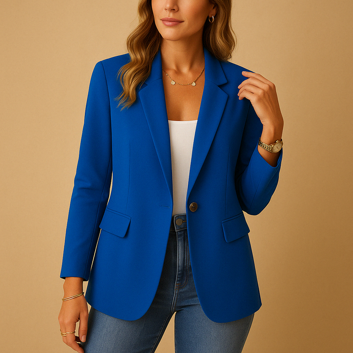 Chic women's stretch fabric blazer, expertly tailored for an elegant silhouette in modern workwear.