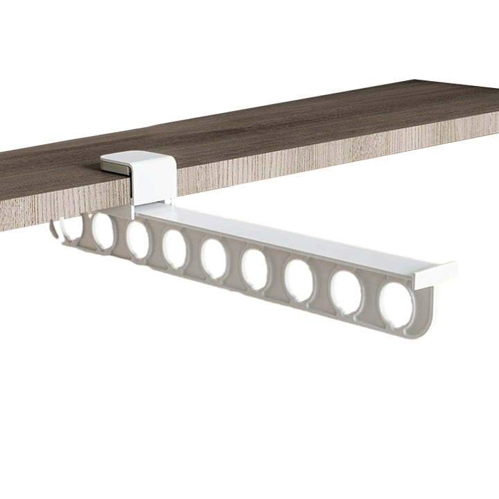 Multi-purpose extendable wardrobe organizer, an essential for neat and tidy living.