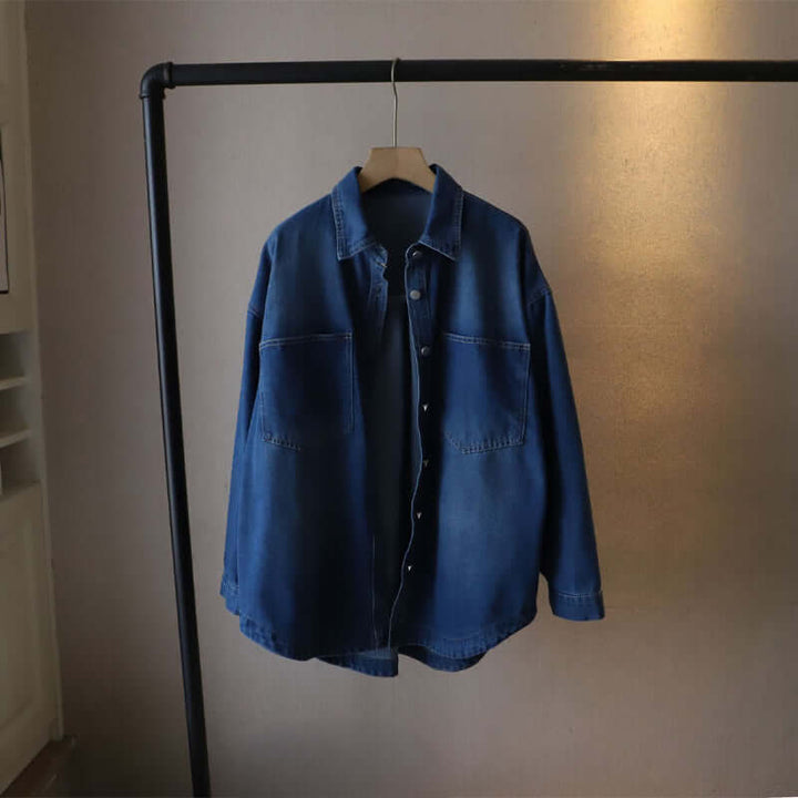 Women's Casual Denim Shirt with Pockets